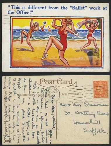 Dance 1947 old postcard - old,