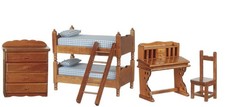 Dolls House Walnut Bedroom