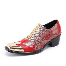 Mens Leather Dress Shoes Fashion Metal Toe Oxford Wedding Party Shoes