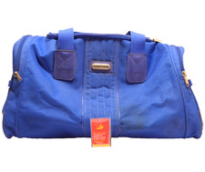 Carlton Blue Duffle Bag Holdall Vintage Luggage Travel 59x30x30cm KM2C