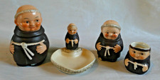 4 x Goebel Monk Items Cash Trinket Dish Salt Pot Preserve Jar Cream Jug  Germany