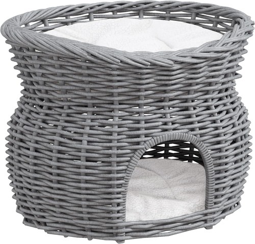 Pawhut tier wicker cat house - 2-tier,