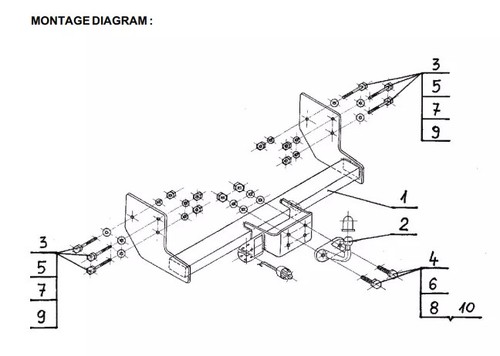 Flange neck tow - tow, for