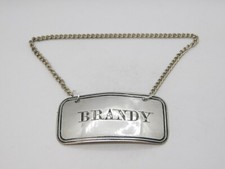 Victorian Sterling Silver Brandy Decanter Label Antique 1871 George Unite