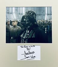 Dave Prowse HAND SIGNED 6x4 White Card & 10x8 Star Wars DARTH VADER Photograph