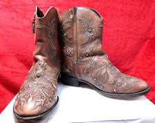 SUPERDRY Vintage Leather brown distressed Ankle Block Heel Boots UK 4,  EU 37