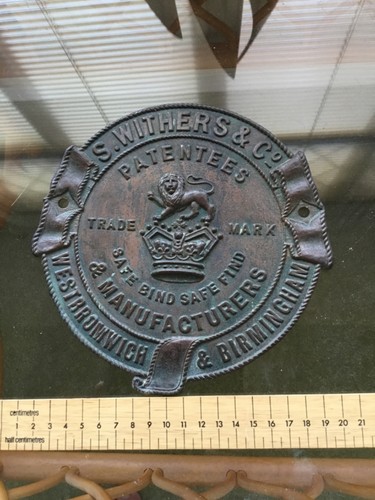 Antique brass safeplate - brass,