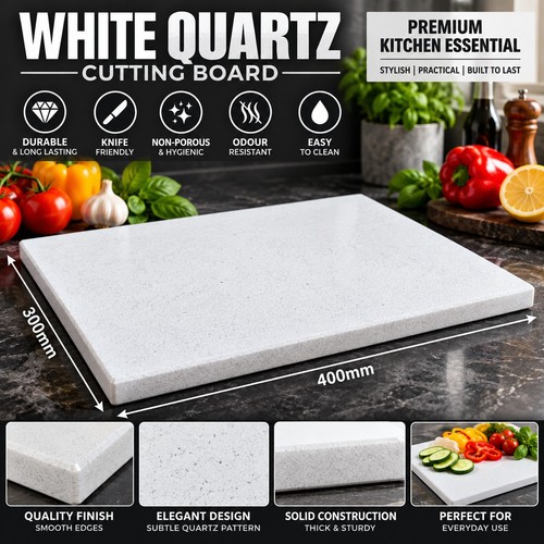 White quartz cutting chopping - white,