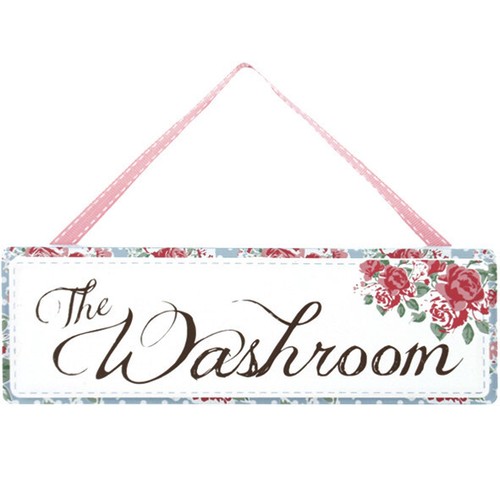 Floral washroom wooden hanging - floral,