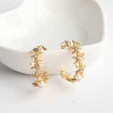 Kate Spade Sea Star Hoop Earrings w/ KS Dust Bag New