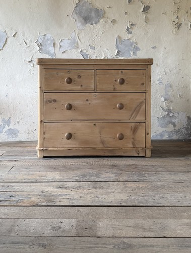 Antique solid pine chest - pine,