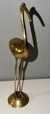 Vintage Mid20 Century Solid Brass Figurine Of Heron Or Crane Ornament 12” 30cm