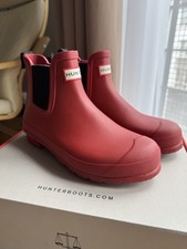 Hunter Original Women's Chelsea Ankle Wellington Boots-military Red