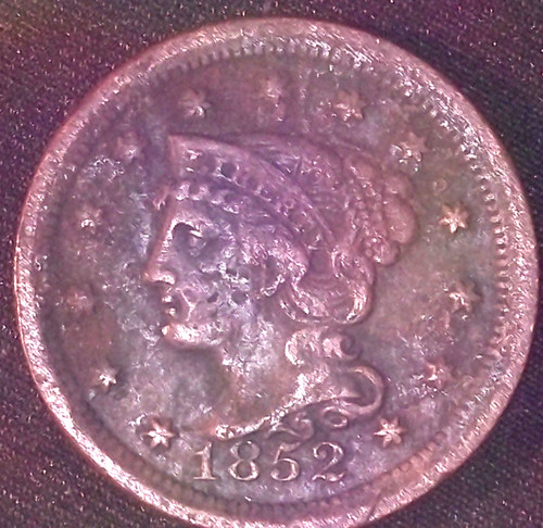 1852 coronet large - 1852, cent