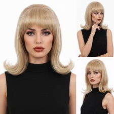 REEWES Beehive Wig With Bangs