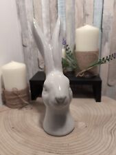 Grey Ceramic Hare Head Bust