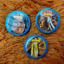 KP Wigwams set of 3 vintage metal pin button badges