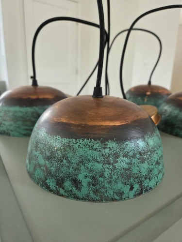 Hammered green patina copper - hammered,