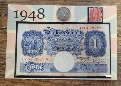 1948 genuine coin banknote - coin, and