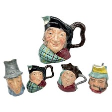 FIVE KELSBORO WARE CHARACTER TOBY JUGS AULD MAC, JOLLY ROGER, GAFFER, SILAS SLY
