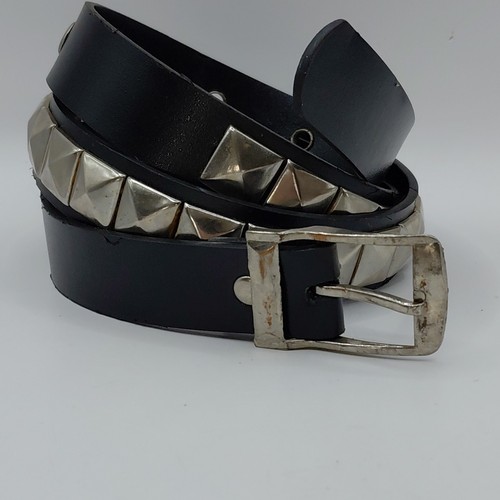 Black leather effect studded - black,