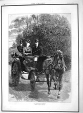 Original Old Antique Print