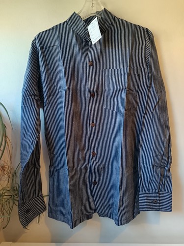 Blue grey striped long sleeve