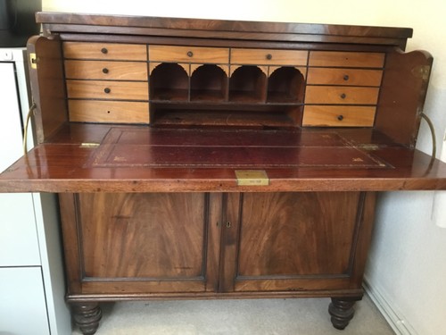 Antique mahogany bureau - mahogany,
