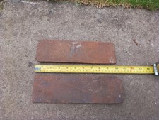2 vintage steel narrow tapered logging wedges 