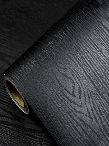 Black oak wood effect - black,