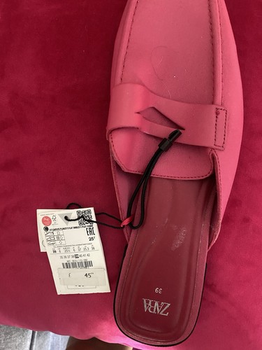 Zara pink loafer mules padded - pink,
