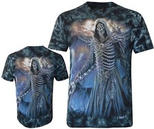 Tie Dye T-Shirt Grim Reaper Dark Angel Beast with Sceptre Glow in Dark by Wild