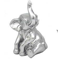 Shiny silver Elephant sitting figurine by Leonardo ornament decoration boxed