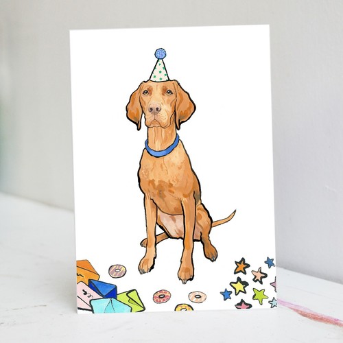 Hungarian vizsla birthday - vizsla,