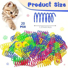20 Pack Cat Spring Toys for Indoor Cats, Colorful & Durable Plastic Spring Coils