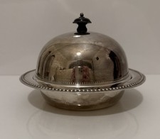 Antique Silver Plat Butter Dish Set Of  3 Pieces James Dixon & Sons of Sheffield