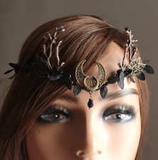 Horned Moon Onyx Goddess Tiara
