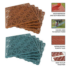 Plastic Garden Tiles Interlocking Nonslip Walkaway Tiles Paving Path Lawn Patio