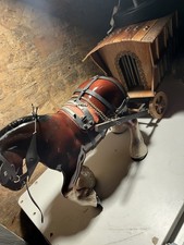 Vintage Glass Horse and Carriage Ornament