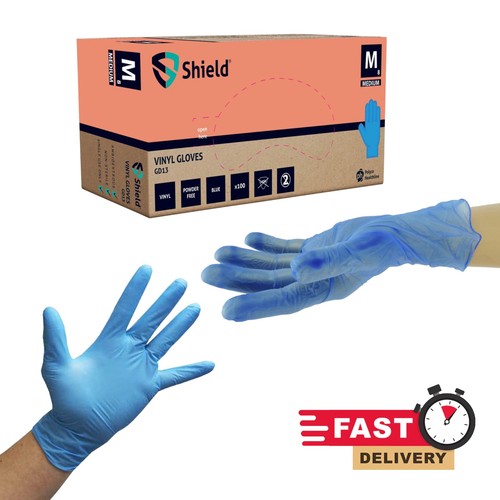 Blue gloves disposable vinyl - gloves,