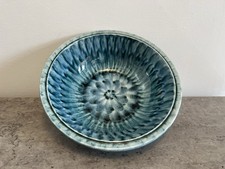 Portmadoc Pottery Porthmadog Large Blue Serving Serving Bowl Signed Decorative