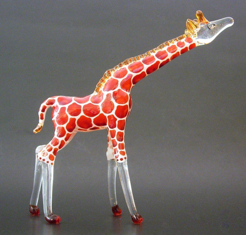 Large blown glass giraffe - large,