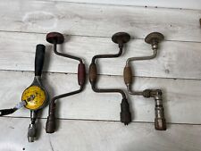 4 Vintage Hand Drills Brace