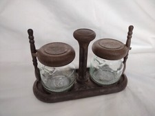 Harrods Knightsbridge Vintage Style Condiment / Preserve Pots with Spoons