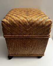 Vintage Woven Bamboo Storage