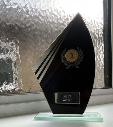 Glass trophy award - trophy, black