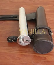 Hunting Saddle Hip Flask & Thick Bridle Leather Case Baton Free P&P UK