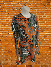 BNWT ZARA GREY ORANGE DRESS SMALL WOMENS LONG SLEEVE 70S DISCO PARTY RRP £49.99