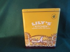 CIRCA 2008 EMPTY  LARGE LILLY'S KITCHEN DOG FOOD TIN IN VGC