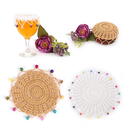 Lace doilies crochet beaded - doilies,